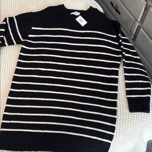 Black and White Striped Sweater